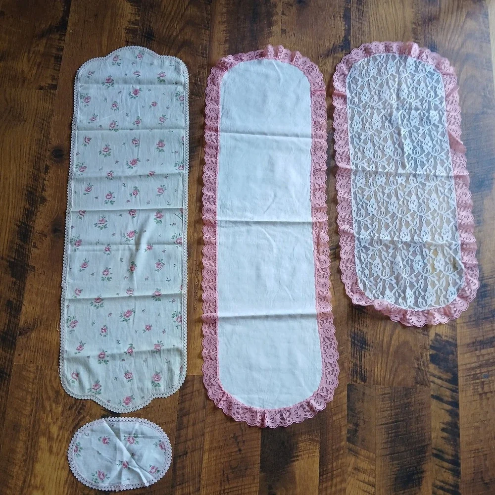 Vintage Linen Cutter Lot Dresser Scarves Runners Cottagecore  Crochet Lace